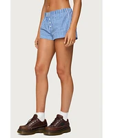 Edikted Women's Maryanne Gingham Boxer Shorts
