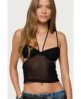 Edikted Women's Strappy Sheer Mesh Cupped Top