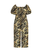 City Chic Women's Erica Swirl Jumpsuit