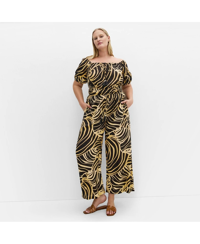 City Chic Women's Erica Swirl Jumpsuit