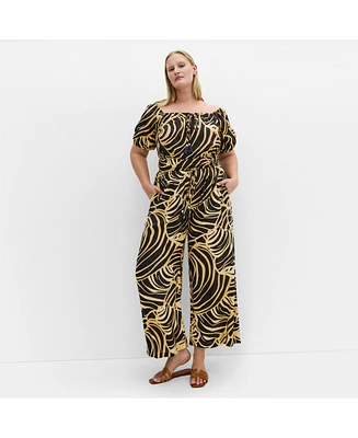 City Chic Women's Erica Swirl Jumpsuit