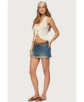 Edikted Womens Marsh Ruffle Split Front Top