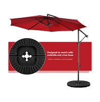 4 Pieces Round Cantilever Umbrella Base with Carry Handles for Garden