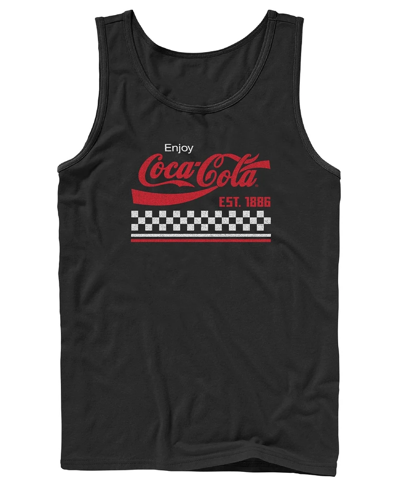 Fifth Sun Men's Coke Checker Stripe Tank Top