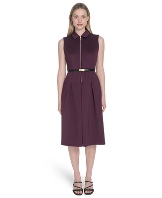Calvin Klein Women's Sleeveless Scuba A-Line Dress