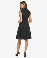 Calvin Klein Women's Sleeveless Scuba Crepe A-Line Dress