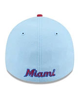 New Era Men's Light Blue/Red Miami Marlins 2025 Fourth of July 39THIRTY Flex Hat