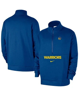 Nike Men's Blue Golden State Warriors Courtside Club Half-Zip Jacket