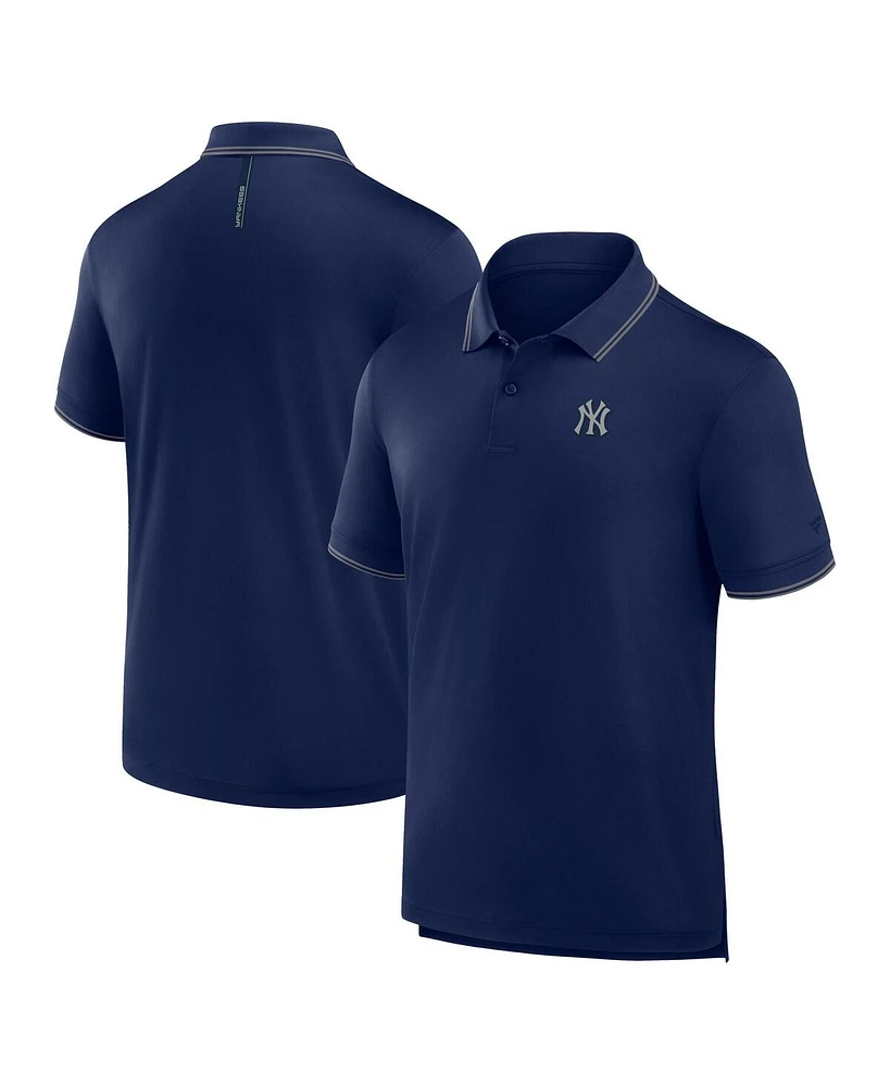 Fanatics Men's Navy New York Yankees Front Office Move Mono Pique Polo Shirt