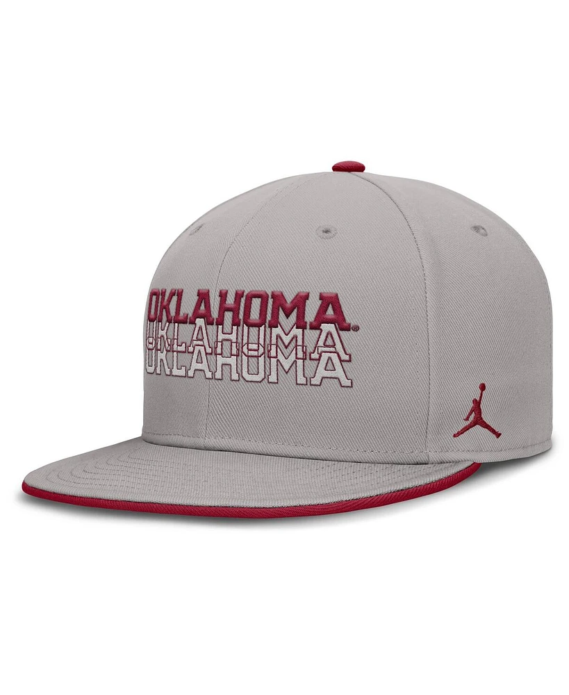 Jordan Men's Gray Oklahoma Sooners True Primetime Performance Fitted Hat