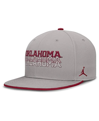 Jordan Men's Gray Oklahoma Sooners True Primetime Performance Fitted Hat