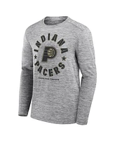 Fanatics Men's Heather Gray Indiana Pacers Nba Hoops for Troops Long Sleeve T-Shirt