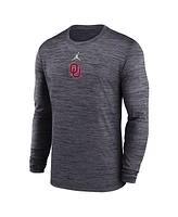 Jordan Men's Black Oklahoma Sooners 2025 Sideline Velocity Performance Long Sleeve T-Shirt