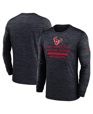 Nike Men's Navy Houston Texans Sideline Velocity Performance Long Sleeve T-Shirt