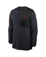 Nike Men's Navy Houston Texans Sideline Coach Uv Performance Long Sleeve T-Shirt