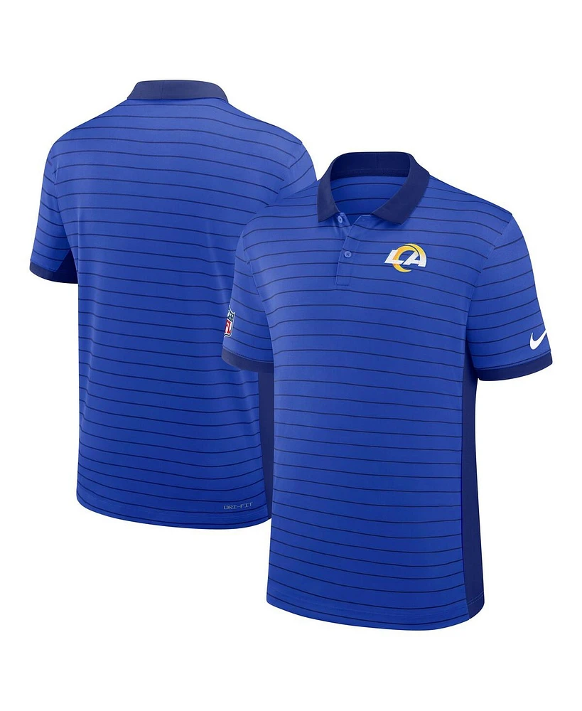 Nike Men's Royal Los Angeles Rams Sideline Victory Stripe Performance Polo Shirt