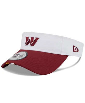 New Era Men's White/Burgundy Washington Commanders 2025 Nfl Training Camp Adjustable Visor Hat