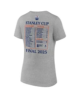 Fanatics Women's Heather Gray Edmonton Oilers 2025 Stanley Cup Final Roster V-Neck T-Shirt
