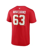Fanatics Men's Brad Marchand Red Florida Panthers Authentic Stack Name Number T-Shirt