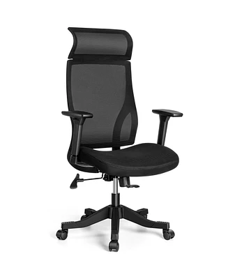 Mesh Office Chair Ergonomic Recliner Chair with 3D Adjustable Armrests & Lumbar Support