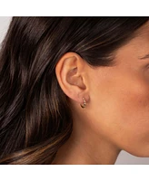 By Adina Eden Solid Bar X Bead Huggie Earring 14K