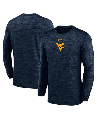Nike Men's Navy West Virginia Mountaineers 2025 Sideline Velocity Performance Long Sleeve T-Shirt