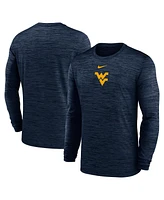 Nike Men's Navy West Virginia Mountaineers 2025 Sideline Velocity Performance Long Sleeve T-Shirt