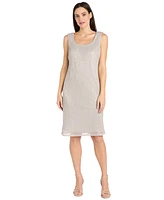 R & M Richards Women's Metallic Crinkle 2-Pc. Dress