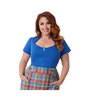 Unique Vintage Plus Pentagon Collar Knit Top