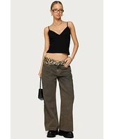 Edikted Women's Zahra Mud Wash Low Rise Jeans