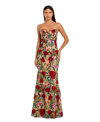 Mac Duggal Women's Floral Embroidered Off The Shoulder Gown