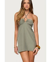Edikted Women's Anetta Keyhole Halter Mini Dress