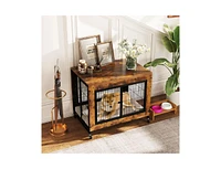 Industrial Dog Kennel with Flip-up Top 3 Lockable Doors and Removable Tray