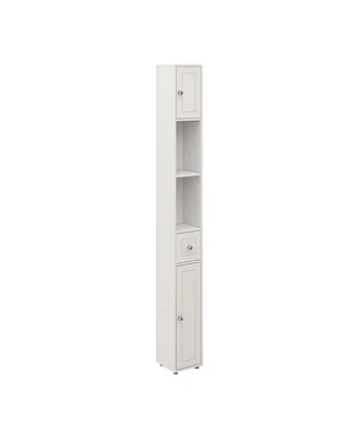 Casainc Tall Slim 71" Freestanding Bathroom Cabinet with Drawer, 2 Doors & Adjustable Shelves in White