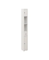 Casainc Tall Slim 71" Freestanding Bathroom Cabinet with Drawer, 2 Doors & Adjustable Shelves in White