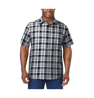 KingSize Men's Short-Sleeve Plaid Sport Shirt
