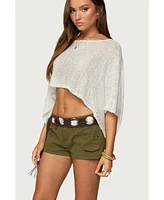 Edikted Womens Laline Oversized Knit Crop Top