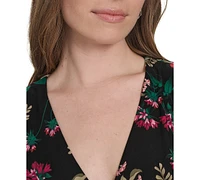 Tommy Hilfiger Women's Jersey Printed Flutter-Sleeve Midi Dress