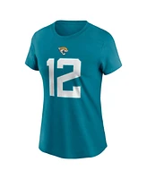 Nike Women's Travis Hunter Teal Jacksonville Jaguars 2025 Nfl Draft First Round Pick Name Number T-Shirt