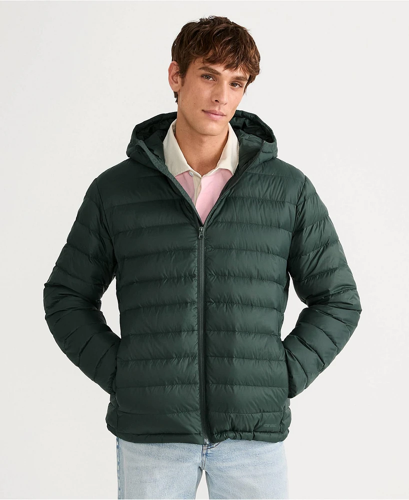 Lands' End Men's Hooded Wanderweight Packable Down Jacket
