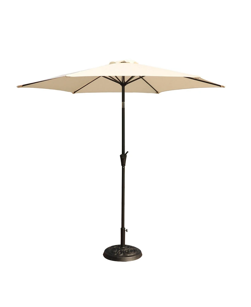Flynama 8.8 feet Outdoor Aluminum Patio Umbrellawith 33 pounds Round Resin Umbrella Base