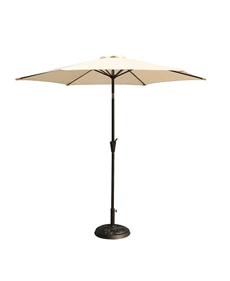 Flynama 8.8 feet Outdoor Aluminum Patio Umbrellawith 33 pounds Round Resin Umbrella Base
