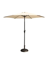 Flynama 8.8 feet Outdoor Aluminum Patio Umbrellawith 33 pounds Round Resin Umbrella Base