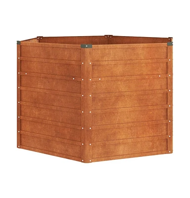 vidaXL Garden Raised Bed Rusty 50.8"x50.8"x30.3" Corten Steel