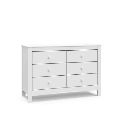 Graco Noah 6 Drawer Double Dresser (White) - 6 Drawer Double Dresser for Kids