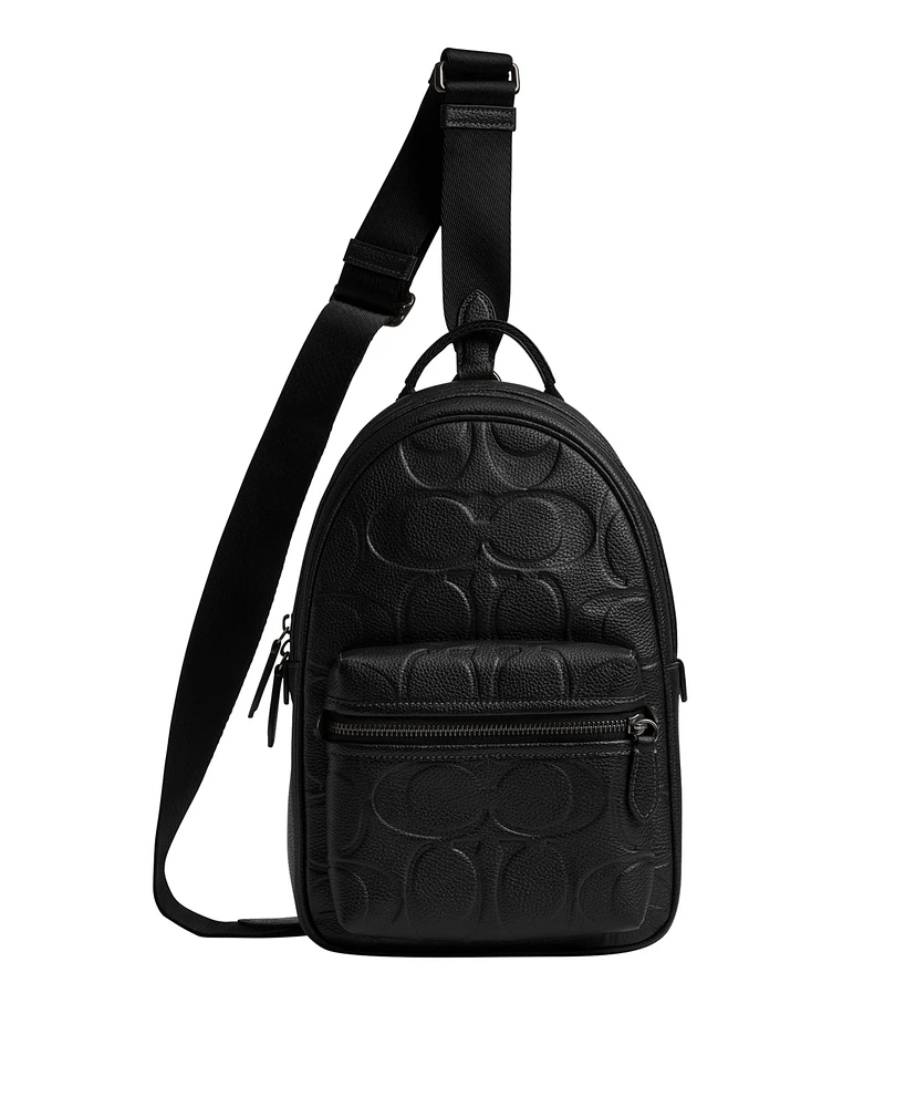 Coach Men's Charter Maxi Signature Leather Crossbody