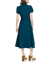 Calvin Klein Women's Scuba Crepe Belted Shirtdress