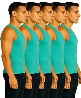 Galaxy By Harvic Men's 5-Pack Heavyweight Ribbed Tank Top