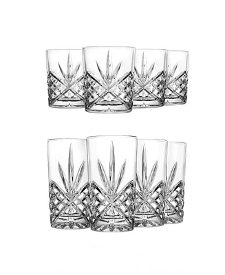 Godinger Dublin Double Old-Fashioned and Highball Glasses, Set of 8