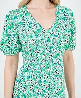 Fever Women's V-Neck Empire Waist Midi Dress